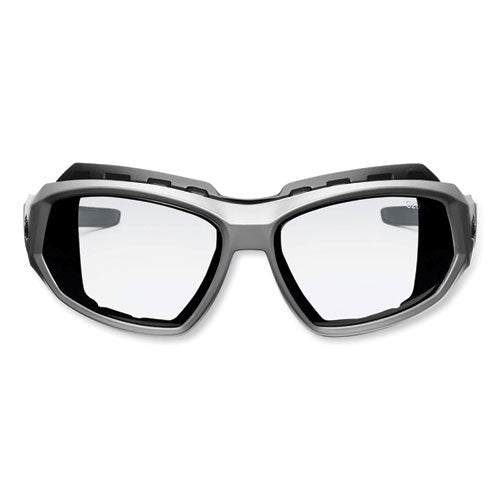 Skullerz Loki Safety Glasses/goggles, Matte Gray Nylon Impact Frame, Anti-fog Clear Polycarb Lens