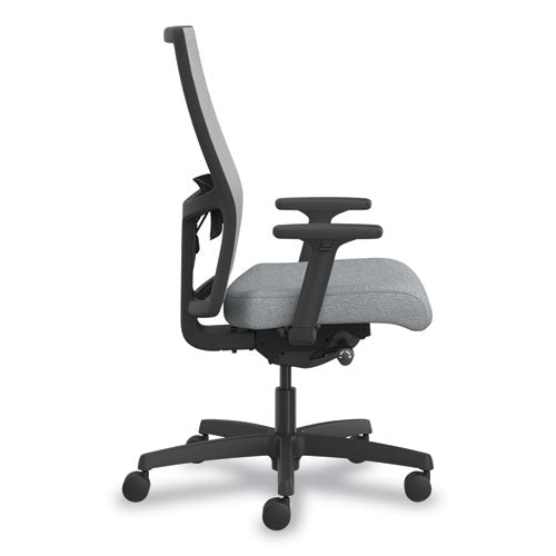 Ignition 2.0 4-way Stretch Mid-back Mesh Task Chair, White Adjustable Lumbar Support, Cloud Seat, Fog Back, White Base