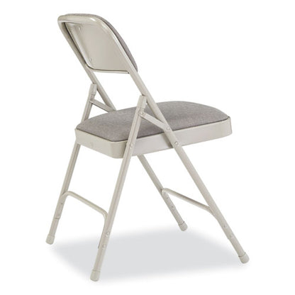 2200 Series Fabric Dual-hinge Premium Folding Chair, Supports 500 Lb, Greystone Seat, Greystone Back, Gray Base, 4/carton