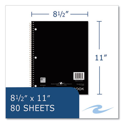 Subject Wirebound Notebook, 1-subject, Medium/college Rule, Assorted Cover, (80) 11 X 8.5 Sheets, 24/carton