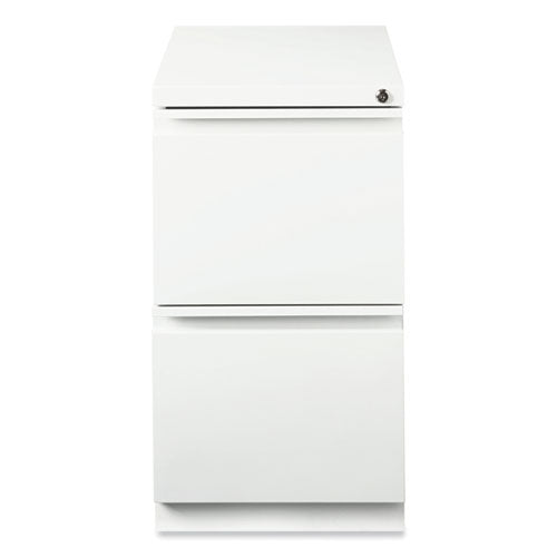 Full-width Pull 20 Deep Mobile Pedestal File, 2-drawer: File/file, Letter, White, 15 X 19.88 X 27.75