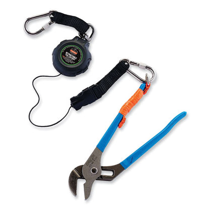 Squids 3000 Retractable Tool Lanyard With Carabiner Anchor, 1 Lb Working Capacity, 48" Long, Black