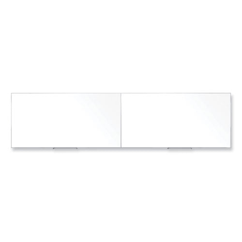 Magnetic Porcelain Whiteboard With Aluminum Frame, 193" X 48.5", White Surface, Satin Aluminum Frame