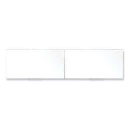 Magnetic Porcelain Whiteboard With Aluminum Frame, 193" X 48.5", White Surface, Satin Aluminum Frame