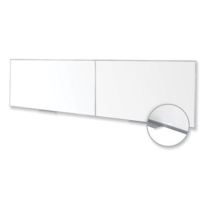 Magnetic Porcelain Whiteboard With Aluminum Frame, 193" X 48.5", White Surface, Satin Aluminum Frame