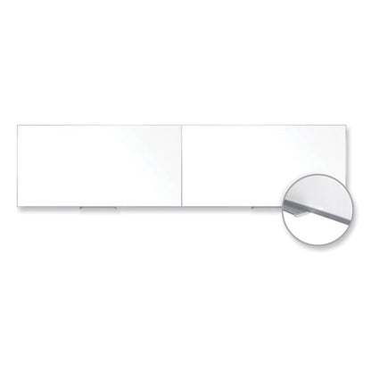 Magnetic Porcelain Whiteboard With Aluminum Frame, 193" X 48.5", White Surface, Satin Aluminum Frame