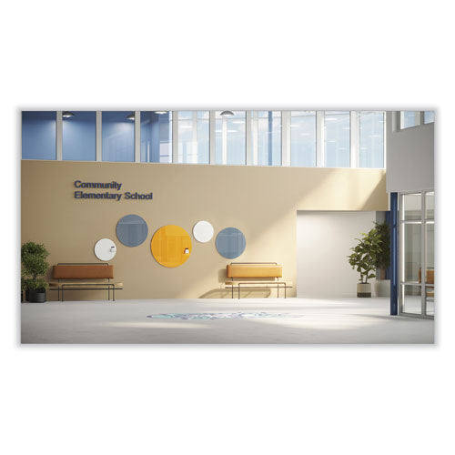 Coda Low Profile Circular Non-magnetic Glassboard, 36" X 36", White Surface