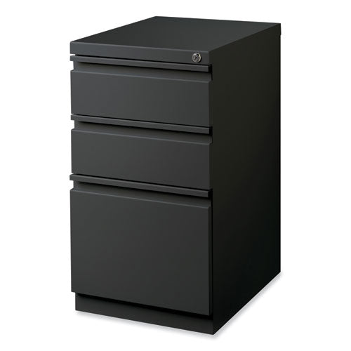 Full-width Pull 20 Deep Mobile Pedestal File, 3-drawer: Box/box/file, Letter, Charcoal, 15 X 19.88 X 27.75