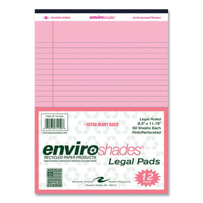 Enviroshades Legal Notepads, 50 Pink 8.5 X 11.75 Sheets, 36 Notepads/carton