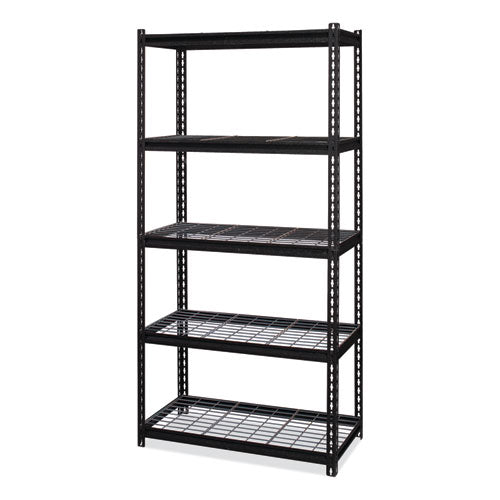 Iron Horse 2300 Wire Deck Shelving, Five-shelf, 36w X 18d X 72h, Black