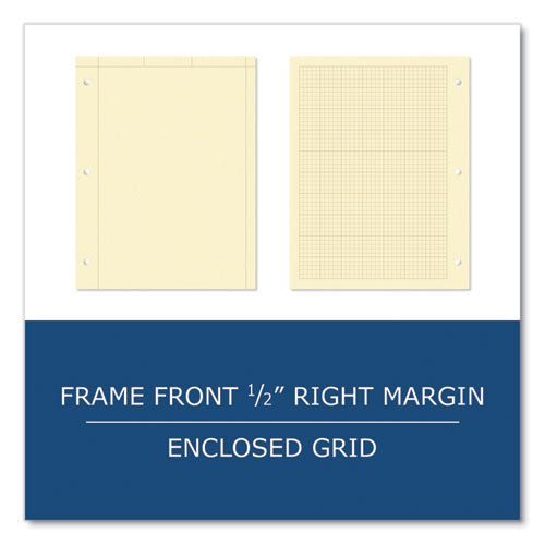 Covered Engineering Pad, 5 Sq/in Quadrille Rule, 80 Buff 8.5 X 11 Sheets, 24/carton