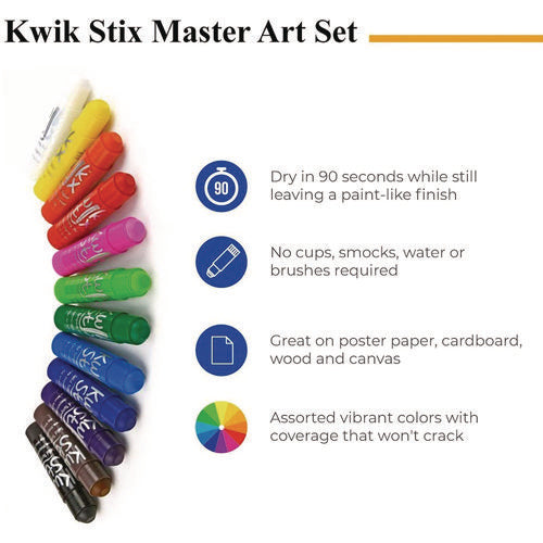 Kwik Stix Tempera Paint Set, 60 Assorted Colors, 60/pack, 3 Packs/carton