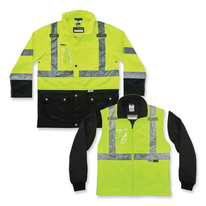 Glowear 8388 Class 3/2 Hi-vis Thermal Jacket Kit, Medium, Lime