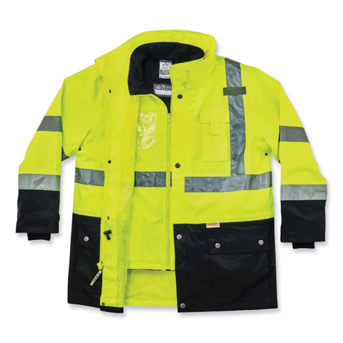 Glowear 8388 Class 3/2 Hi-vis Thermal Jacket Kit, Medium, Lime