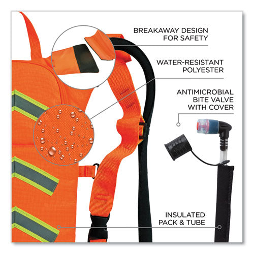 Chill-its 5155 Low Profile Hydration Pack, 2 L, Hi-vis Orange