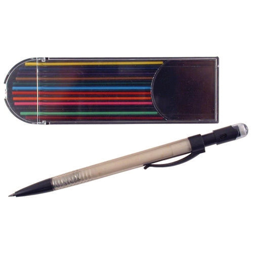 Mechanical Color Pencil Set, 2 Mm, 12 Assorted Lead Refills, Gray Barrel, 72/carton