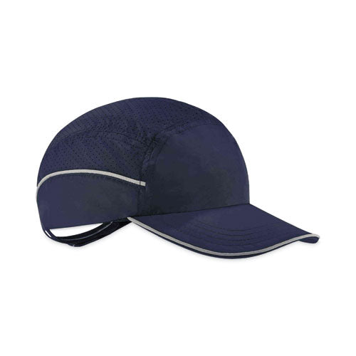 Skullerz 8965 Lightweight Bump Cap Hat With Led Lighting, Long Brim, Navy