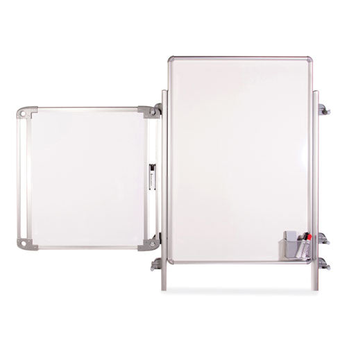 Nexus Easel Whiteboard, 32" X 76.13", White Surface, Satin Aluminum Frame