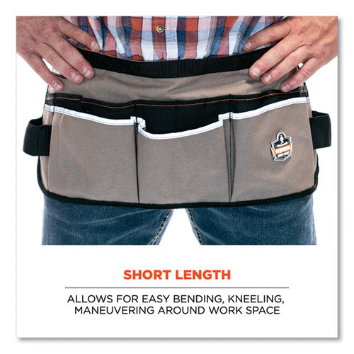 Arsenal 5706 13-pocket Waist Apron, 13 Compartments, 23 X 9, Canvas, Gray