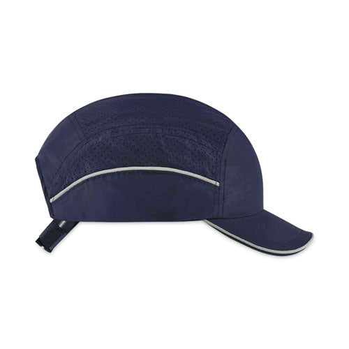 Skullerz 8955 Lightweight Bump Cap Hat, Short Brim, Navy