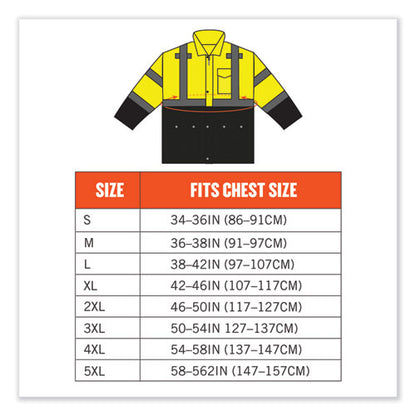 Glowear 8365bk Class 3 Hi-vis Rain Jacket Black Bottom, Medium, Lime