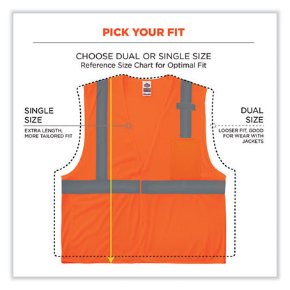 Glowear 8210hl Class 2 Economy Mesh Hook And Loop Vest, Polyester, Large/x-large, Orange