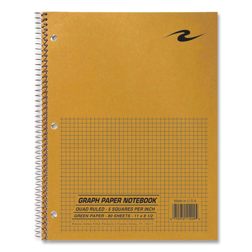 Lab And Science Wirebound Notebook, Quadrille Rule (5 Sq/in), Brown Cover, (80) 8.5 X 11 Sheets, 24/carton