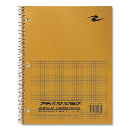 Lab And Science Wirebound Notebook, Quadrille Rule (5 Sq/in), Brown Cover, (80) 8.5 X 11 Sheets, 24/carton