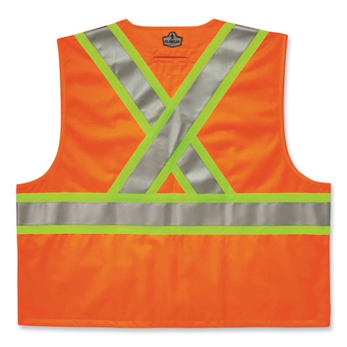 Glowear 8235zx Class 2 Two-tone X-back Vest, Polyester, 4x-large/5x-large, Orange