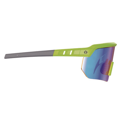 Skullerz Aegir Anti-scratch/anti-fog Safety Glasses, Lime Nylon Impact Frame, Blue Mirror Polycarbonate Lens