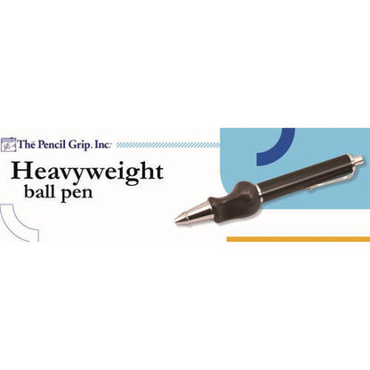 Heavyweight Ball Pen W/the Pencil Grip, Ballpoint Pen, Retractable, Med 0.7 Mm, Black Ink, Black/silver/navy Barrel, 8/carton