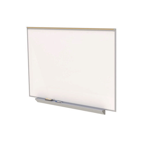 Proma Projection Magnetic Porcelain Whiteboard, 87.91" X 48.5", White Surface, Satin Aluminum Frame