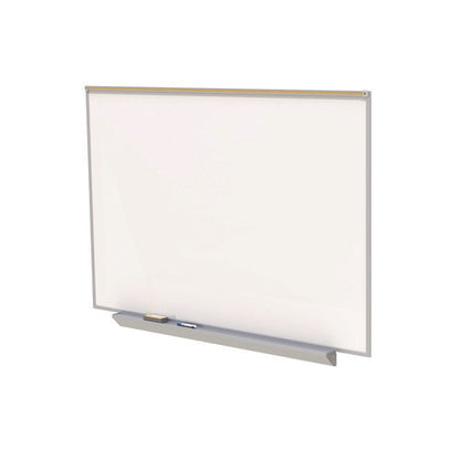 Proma Projection Magnetic Porcelain Whiteboard, 87.91" X 48.5", White Surface, Satin Aluminum Frame