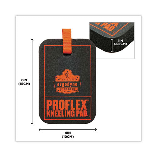 Proflex 365 Mini Foam Kneeling Pad, Carabiner, 1", Mini, Black