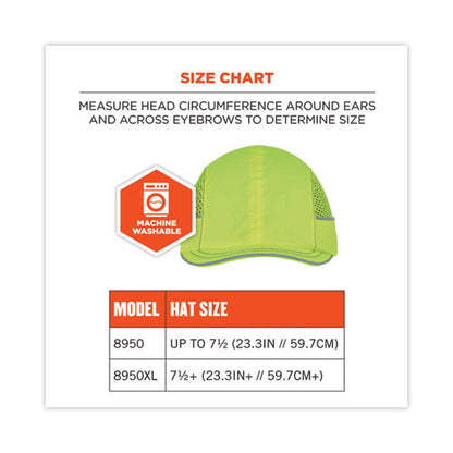 Skullerz 8950 Bump Cap Hat, Long Brim, Lime