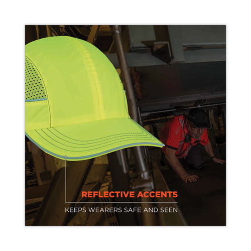 Skullerz 8950 Bump Cap Hat, Long Brim, Lime