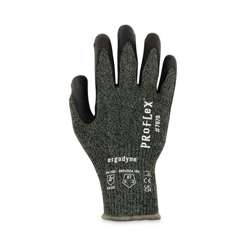 Proflex 7070 Ansi A7 Nitrile Coated Cr Gloves, Green, Large, Pair