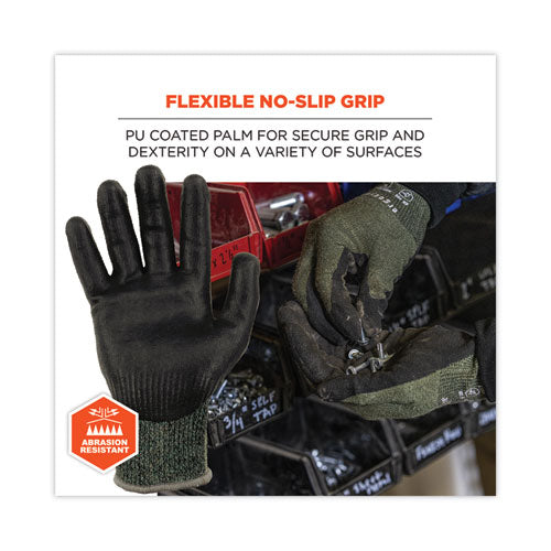 Proflex 7070 Ansi A7 Nitrile Coated Cr Gloves, Green, Large, Pair