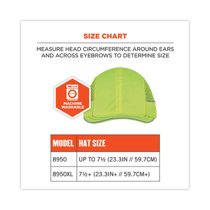 Skullerz 8950 Bump Cap Hat, Short Brim, Lime