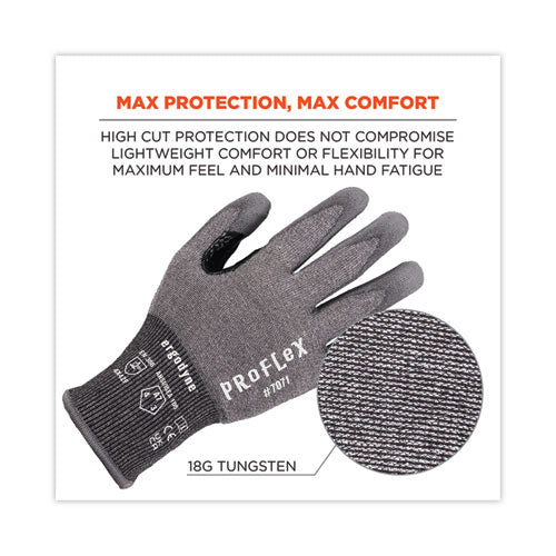 Proflex 7071 Ansi A7 Pu Coated Cr Gloves, Gray, 2x-large, 12 Pairs/pack