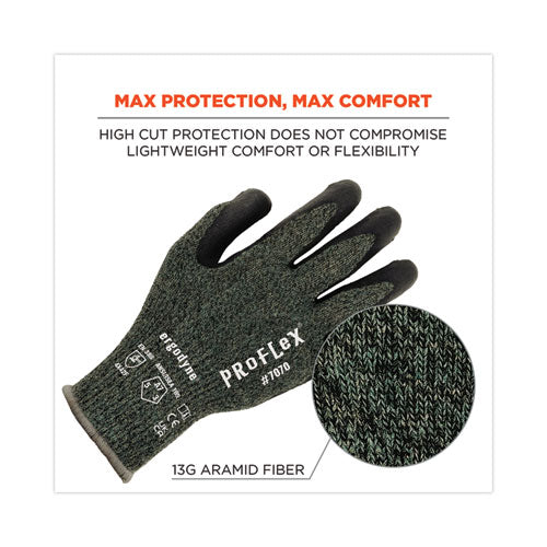 Proflex 7070 Ansi A7 Nitrile Coated Cr Gloves, Green, X-large, Pair