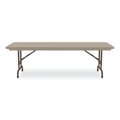 Adjustable Folding Tables, Rectangular, 96" X 30" X 22" To 32", Mocha Granite Top, Brown Legs, 4/pallet