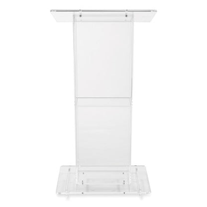 Clear Acrylic Lectern With Shelf, 24 X 15 X 46, Clear