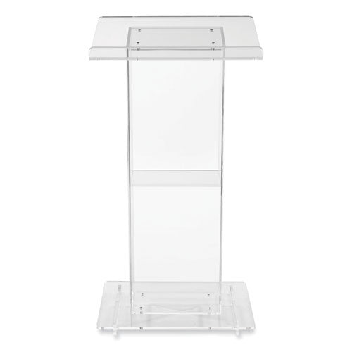 Clear Acrylic Lectern With Shelf, 24 X 15 X 46, Clear