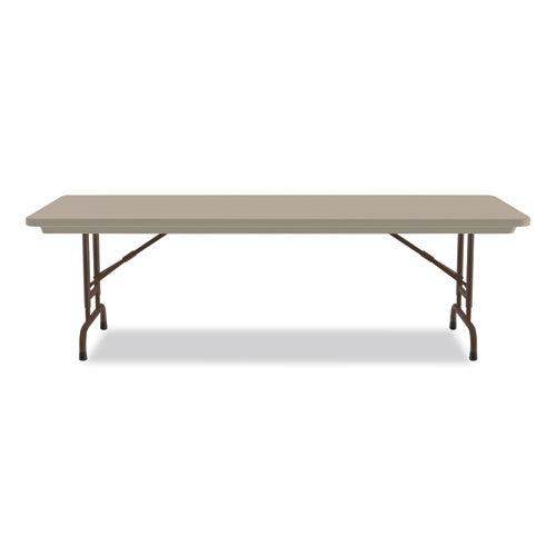 Adjustable Folding Tables, Rectangular, 72" X 30" X 22" To 32", Mocha Granite Top, Brown Legs, 4/pallet