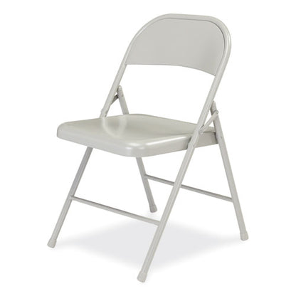 900 Series All-steel Folding Chair, Supports Up To 250 Lb, 17.75" Seat Height, Gray Seat, Gray Back, Gray Base, 4/cartpn