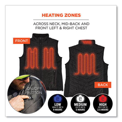 N-ferno 6495 Rechargeable Heated Vest With Batter Power Bank, Fleece/polyester, Small, Black