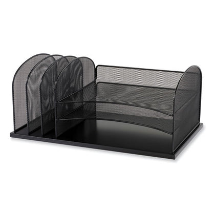 Onyx Desk Organizer With Three Horizontal And Three Upright Sections, Letter Size Files, 19.25 X11.5 X 8.25, Blue