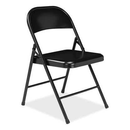 900 Series All-steel Folding Chair, Supports Up To 250 Lb, 17.75" Seat Height, Black Seat, Black Back, Black Base, 4/carton