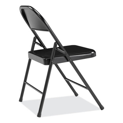 900 Series All-steel Folding Chair, Supports Up To 250 Lb, 17.75" Seat Height, Black Seat, Black Back, Black Base, 4/carton